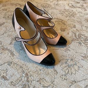 JCrew heelsin nude/black